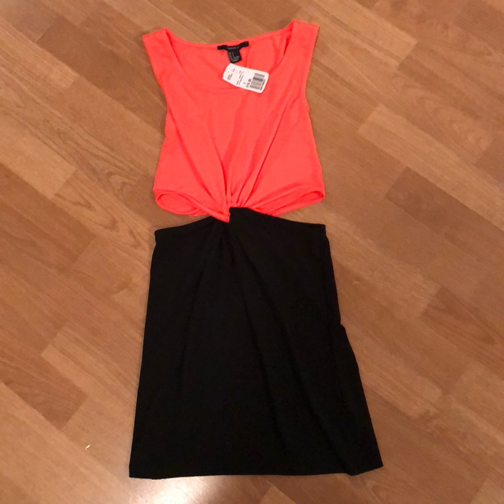 Hot pink and black dress